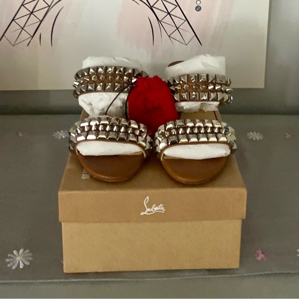 Christian Louboutin stud sandals, wore twice.